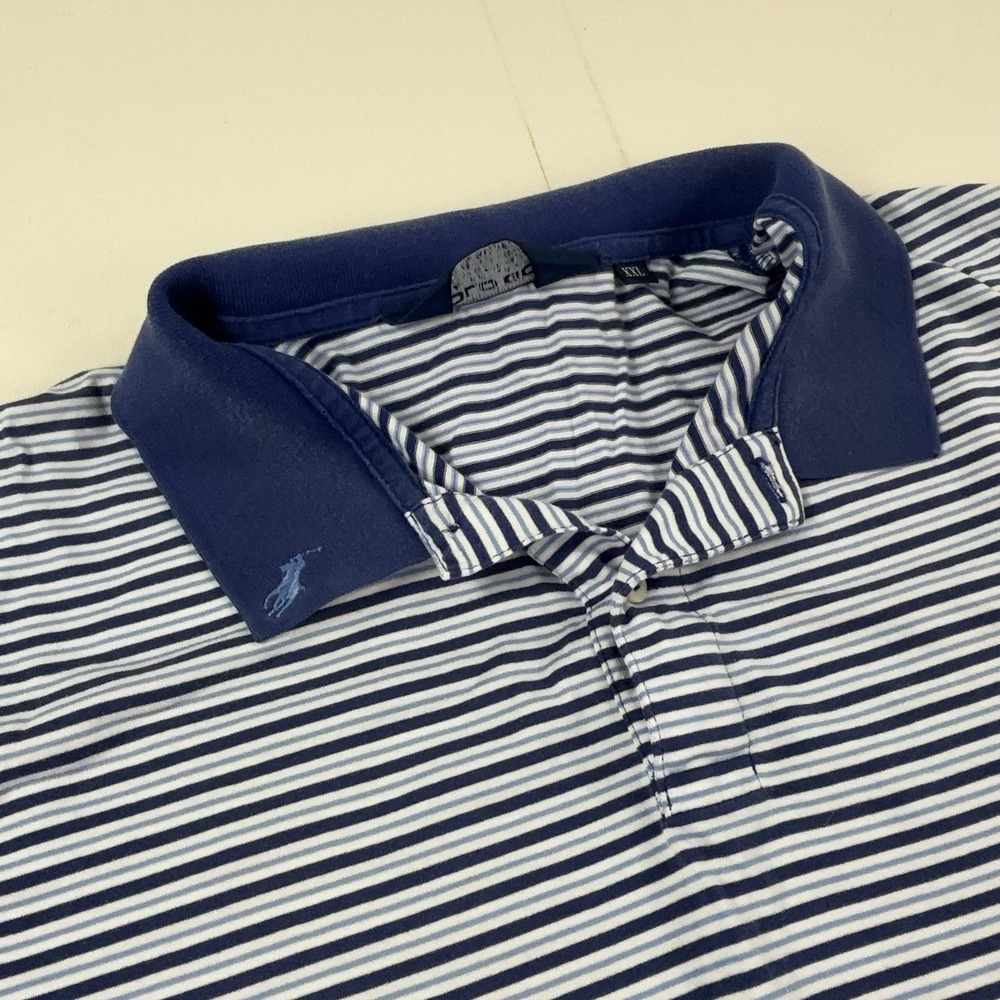 Vintage Polo Golf Ralph Lauren Shirt Mens 2XL Blue Short Sleeve Pony Collar